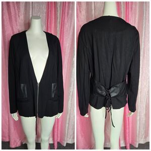 Torrid Black Workwear Stretch Leather Details Career Blazer Size 3x